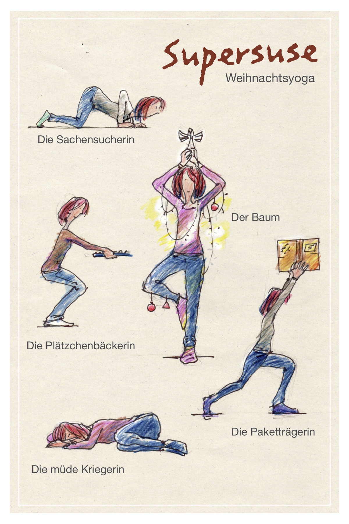 [Cartoon: Weihnachtsyoga]