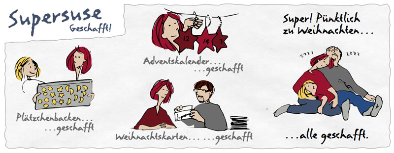 [Cartoon: Geschafft]